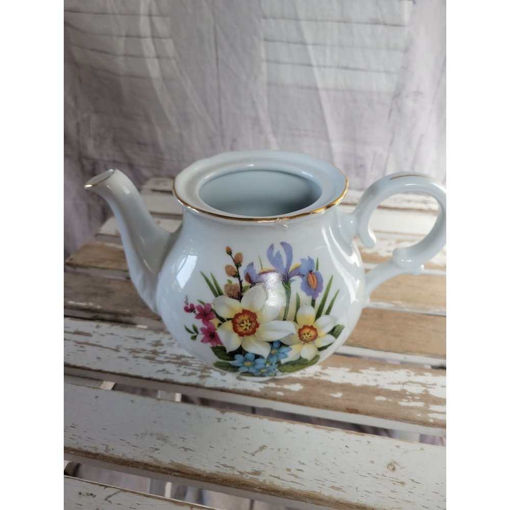 Formalities pitcher‎ teapot flower STP 14 Baum Brothers home decor vintage